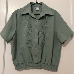 Vintage 80’s style green blouse